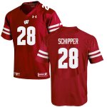 Men's Wisconsin Badgers NCAA #28 Brady Schipper Red Authentic Under Armour Stitched College Football Jersey BL31H68OM